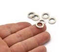 Silver Circle Connector, 6 Antique Silver Plated Brass Circle Connectors with Roman Numerals (12x2mm) BS 2177