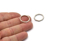 Gümüş Yüzüğü, 4 Antik Gümüş Kaplama Pirinç Yüzüğü, Bağlantı Parçaları (16 mm) N0499