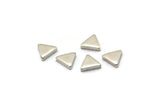 Silver Triangle Blank, 50 Antique Silver Plated Brass Triangle Blanks (5x1.5mm) D863