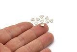 Silver Triangle Blank, 50 Antique Silver Plated Brass Triangle Blanks (5x1.5mm) D863