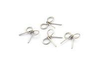 Silver Wire Connector, 24 Antique Silver Plated Brass Wire Ribbon Connectors, Charms, Findings (10x11x0.60mm) BS 2085