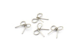 Silver Wire Connector, 24 Antique Silver Plated Brass Wire Ribbon Connectors, Charms, Findings (10x11x0.60mm) BS 2085