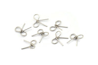 Silver Wire Connector, 24 Antique Silver Plated Brass Wire Ribbon Connectors, Charms, Findings (10x11x0.60mm) BS 2085