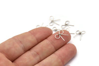 Silver Wire Connector, 24 Antique Silver Plated Brass Wire Ribbon Connectors, Charms, Findings (10x11x0.60mm) BS 2085