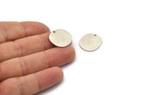 Silver Round Charm, 6 Antique Silver Plated Brass Irregular Shaped Round Charms With 1 Hole, Pendant Charms (18x0.60mm) A3218