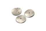 Silver Bohochic Discs, 12 Antique Silver Plated Brass Round Discs (16mm) A0498