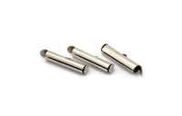 Silver Slide On End, 12 Antique Silver Plated Brass Slide On End Clasps for Seed Beads, Findings, Bracelets (20x4mm) BS 2123