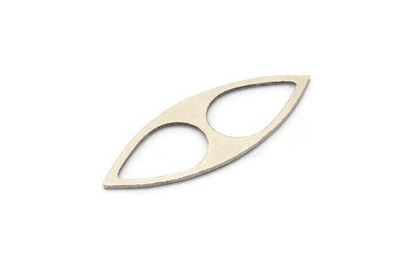 Gümüş Markiz Charm, 8 Antik Gümüş Kaplama Pirinç Damla Desenli Markiz Şekilli Charm, Bağlantı Parçaları, Boşluklar (39x15x0,80 mm) A3934