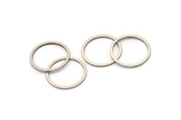 20mm Circle Connector, 12 Antique Silver Plated Brass Circle Connectors (20x1.3x1mm) A4071