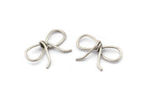 Silver Wire Connector, 8 Antique Silver Plated Brass Wire Ribbon Connectors, Charms, Findings (15x24.5x1mm) BS 2083