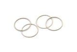 24mm Circle Connectors, 12 Antique Silver Plated Brass Circle Connectors (24x0.80mm) A3350