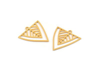 Gold Triangle Charm, 8 Gold Plated Brass Triangle Shaped Charms With 1 Loop (22x21x0.60mm) A4498