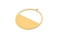 Gold Round Charm, Gold Plated Brass Circle Charms With 1 Loop, Charm Pendants (38x36x1mm) A3056