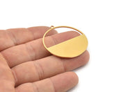 Gold Round Charm, Gold Plated Brass Circle Charms With 1 Loop, Charm Pendants (38x36x1mm) A3056