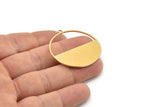 Gold Round Charm, Gold Plated Brass Circle Charms With 1 Loop, Charm Pendants (38x36x1mm) A3056
