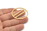 Gold Circle Charm, 2 Gold Plated Brass Circle Charms With 1 Loop, Charm Pendants (42x40x1mm) A3062