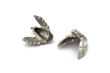 Silver Bird, Antique Silver Plated Brass Bird Figurines  (20x20mm) N0126