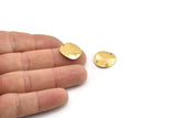 Gold Round Charm, 8 Gold Plated Brass Round Disc Charms With 1 Hole (16mm) A0497