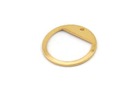 Gold Round Charm, 4 Gold Plated Brass Round Charms With 1 Hole, Pendants, Earrings, Findings (21x0.80mm) M03411