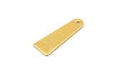 Gold Charm, 2 Gold Plated Brass Rectangle Charms With 1 Hole (10x28mm) D0263 / N0683