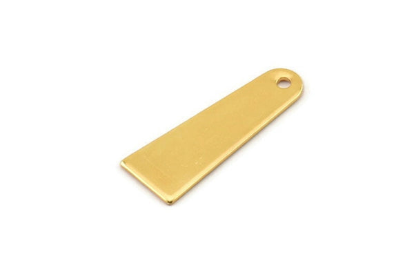 Gold Charm, 2 Gold Plated Brass Rectangle Charms With 1 Hole (10x28mm) D0263 / N0683