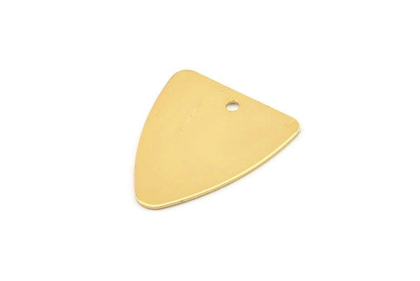 Gold Triangle Charm, 6 Gold Plated Brass Triangle Charms With 1 Holes (18x16mm) n0676
