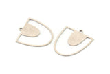Silver D Shaped Charm, 8 Antique Silver Plated Brass D Shaped Charms With 1 Loop, Earrings, Findings (24x21x0.60mm) A4493