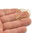 Brass Circle Charm, 2 Raw Brass Semi Circle Charm With 1 Loop, Charm Pendants (37x34.5x0.80mm) SMP1218 A6880
