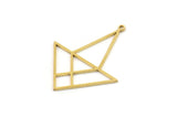 Brass Geometric Charm, 6 Raw Brass Earring Charms, Triangle Earrings With 1 Loop, Brass Findings (35x28x0.80mm) SMP1255