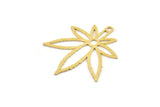Brass Leaf Charm, 4 Raw Brass Leaf Earrings, Branch Charms, Leaf Jewelry, Leaf Pendants With 1 Loop, Charm Earrings (33x30x0.60mm) SMP1249