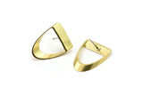 Brass Earrings, 10 Raw Brass Semi Circle Stud Earrings (8x16x0.4x2x20mm) D0087 A2983