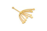 Gold Dandelion Charm, 4 Gold Plated Brass Taraxacum Charms With 1 Loop (35x30x0.80mm) A4219 H1227