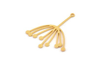 Gold Dandelion Charm, 4 Gold Plated Brass Taraxacum Charms With 1 Loop (35x30x0.80mm) A4219 H1227