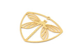 Gold Dragonfly Charm, 2 Gold Plated Brass Dragonfly Charms With 1 Loop (30x36x0.60mm) A4546 H0404
