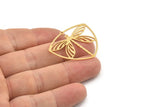 Gold Dragonfly Charm, 2 Gold Plated Brass Dragonfly Charms With 1 Loop (30x36x0.60mm) A4546 H0404