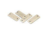 Silver Rectangle Bar, 6 Antique Silver Plated Brass Rectangle Stamping Blanks with 2 Holes, Necklace Pendants (20x8x0.80mm) A0813