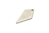 Silver Diamond Charm, 12 Antique Silver Plated Brass Rhombus Stamping Blanks With 1 Hole, Earrings, Findings (20x10x0.80mm) D854