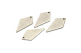 Silver Diamond Charm, 12 Antique Silver Plated Brass Rhombus Stamping Blanks With 1 Hole, Earrings, Findings (20x10x0.80mm) D854