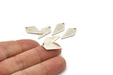 Silver Diamond Charm, 12 Antique Silver Plated Brass Rhombus Stamping Blanks With 1 Hole, Earrings, Findings (20x10x0.80mm) D854