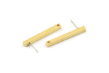 Earring Studs, 6 Raw Brass - Stick Earrings - Earring Findings, Rectangle Earrings (3x3x30mm) D0240 A6532