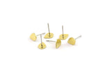 Brass Stud Earring, 12 Raw Brass Tiny Drop Shaped Stud Earrings (8x6x0.80mm) A5284