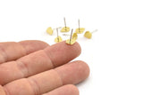 Brass Stud Earring, 12 Raw Brass Tiny Drop Shaped Stud Earrings (8x6x0.80mm) A5284