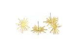 Brass Sun Earring, 8 Raw Brass Sun Shaped Stud Earrings (17x16x0.60mm) A5234