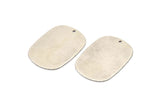 Silver Military Tag, 6 Antique Silver Plated Brass Stamping Blanks With 1 Hole , Earrings, Findings (27x20x0.50mm) D0667