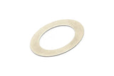 Middle Hole Connector, 10 Antique Silver Plated Brass Oval And Middle Hole Connector (23x32mm) Brs 600 A0539