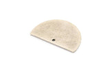 Semi Circle Charm, 6 Antique Silver Plated Brass Half Moon Blanks With 1 Hole, Earrings, Pendants (21x13x0.80mm) D0786