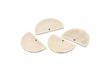 Semi Circle Charm, 6 Antique Silver Plated Brass Half Moon Blanks With 1 Hole, Earrings, Pendants (21x13x0.80mm) D0786