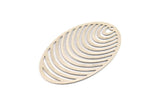 Silver Oval Charm, 4 Antique Silver Plated Brass Oval Earring Charms With 1 Hole, Findings (40x26mm) D0632
