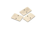 Silver Rectangle Charm, 8 Antique Silver Plated Brass Rectangle Shaped With 2 Hole Charms, Connectors (15x10x0.80mm) A3033