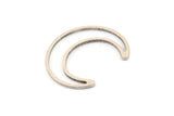 Silver Moon Charm, 8 Antique Silver Plated Brass Crescent Moon Charms, Connectors (27x7x1mm) A4257